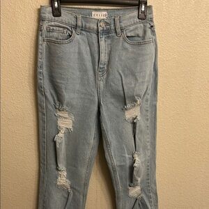 Cello Blue Boyfriend Distressed Jeans Size 5